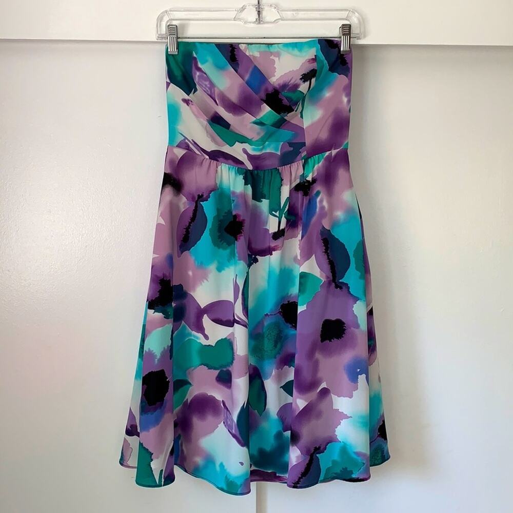 Strapless floral dress‎